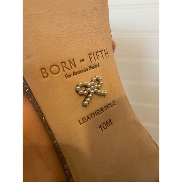 Antonio Melani Born on Fifth Liv Metallic Glitter Platform Heels Size 10 Silver - Picture 7 of 12